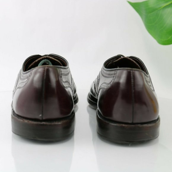 Allen Edmonds Townley Wingtip Oxford Size 10.5 D Burgundy Leather Dress Shoe - Picture 5 of 12